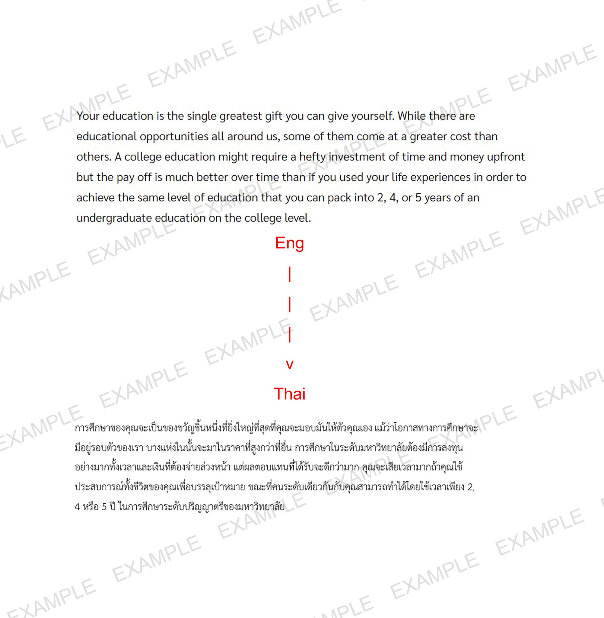 ตัวอย่างงานแปล