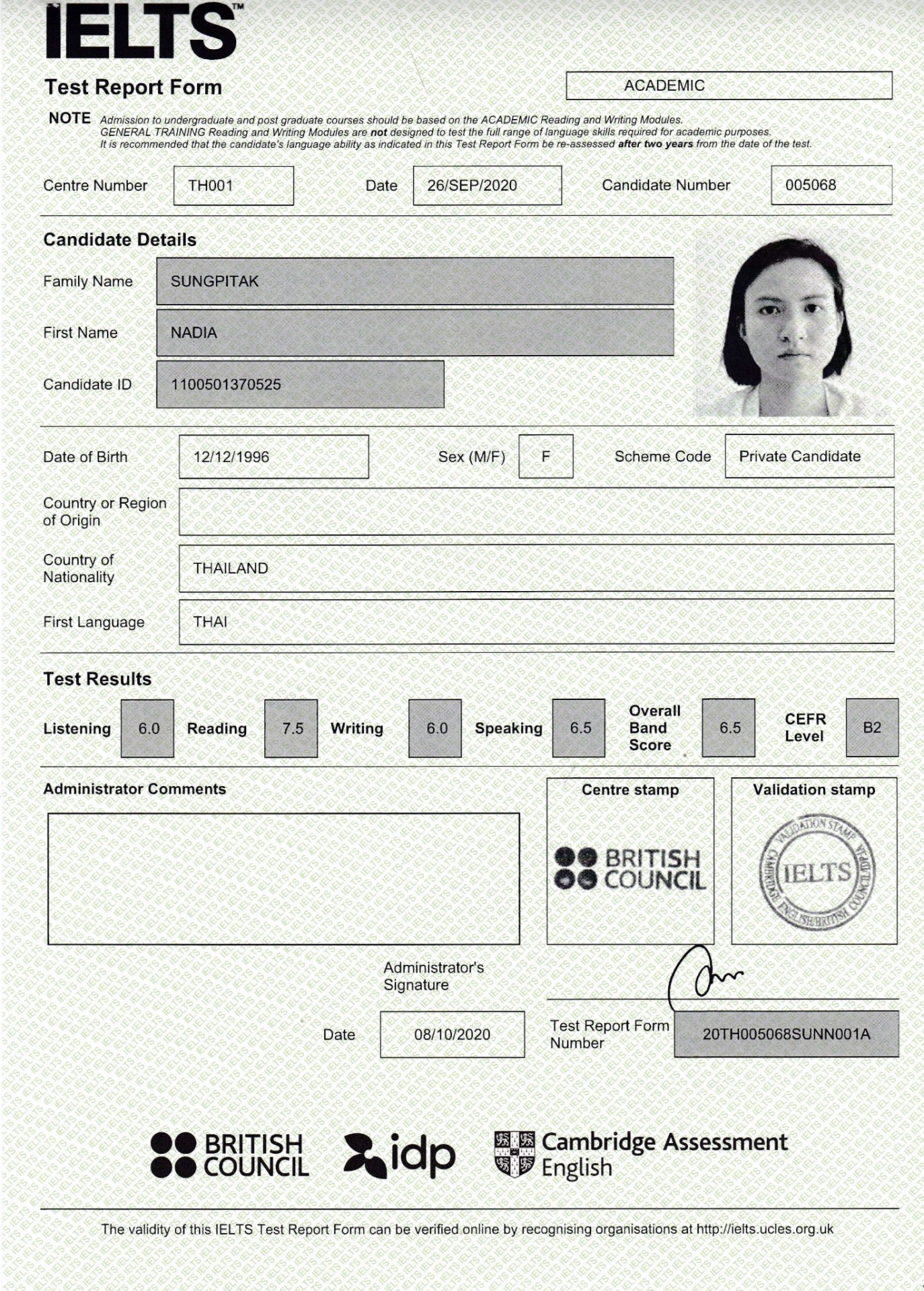 IELTS Certificate